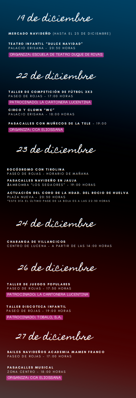 Programa de la Navidad en Lucena