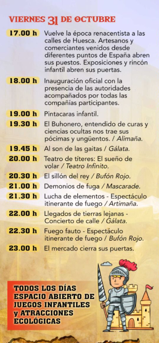 Programa del Mercado Renacentista de Huesca
