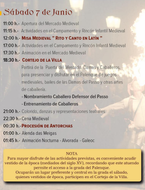 Programa de las Justas Medievales de Hospital de Orbigo