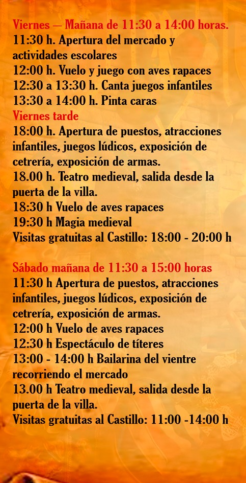 Programa del Mercado Medieval de Hornachuelos