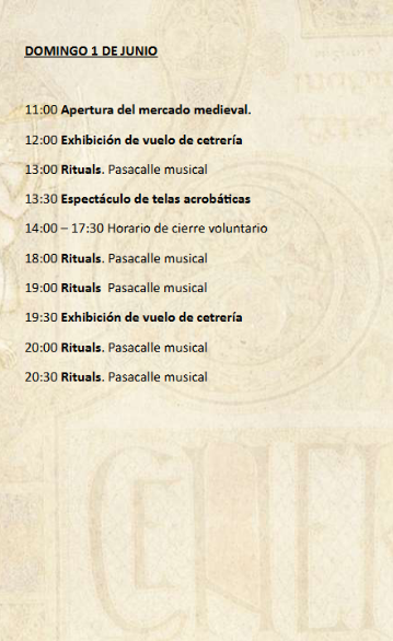 Programa del Mercado Medieval de Llerena