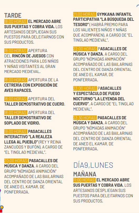 Programa del Mercado Medieval de Ponferrada