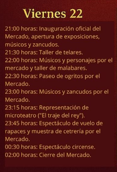 Programa del Mercado Medieval de Santa Eufemia