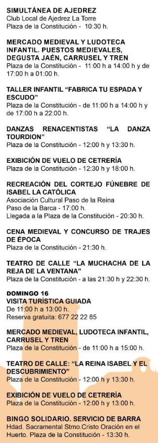 Cena Medieval en Mengibar