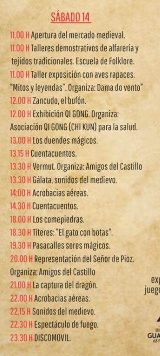 Programa del Mercado Medieval de Pioz