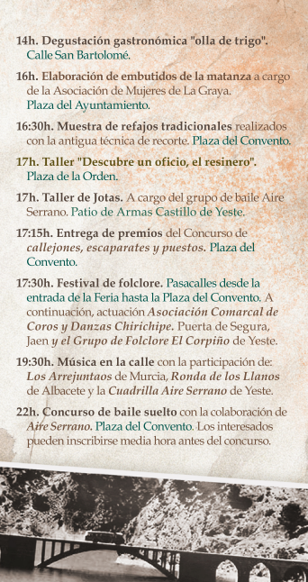 Programa de la Feria de Tradiciones Populares de Yeste