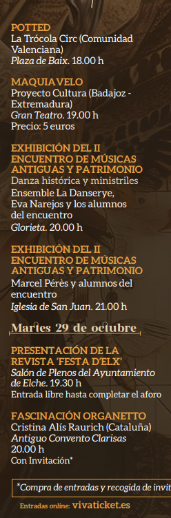 Programa del Festival Medieval de Elche