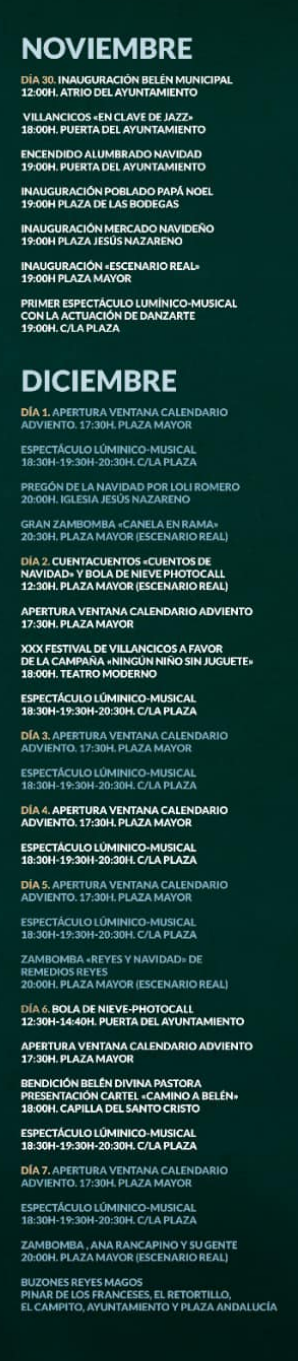 Programa de la Navidad en Chiclana