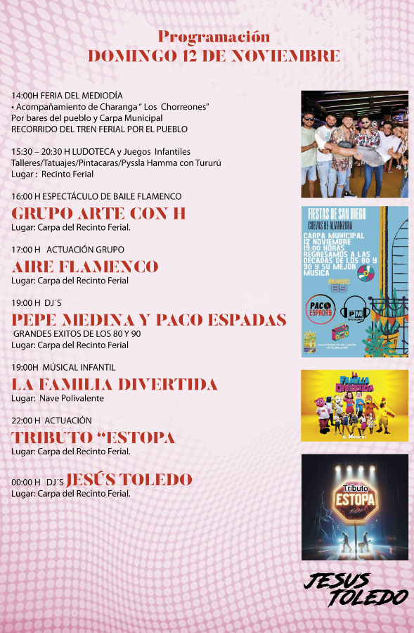 Programa de la Feria y Fiestas de San Diego en Cuevas del Almanzora