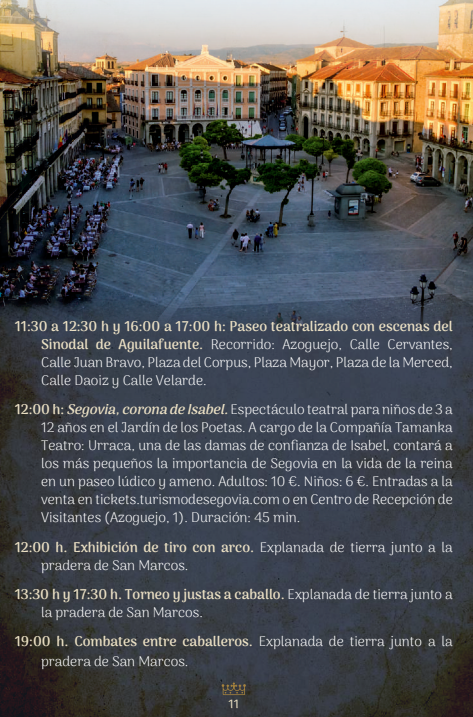 Programa de la Proclamacion de la Reina Isabel la Catolica en Segovia
