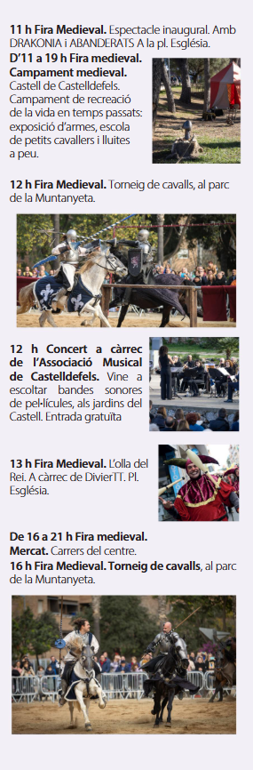 Programa de la Fira i Mercat Medieval en Castelldefels Castrum Fidelis