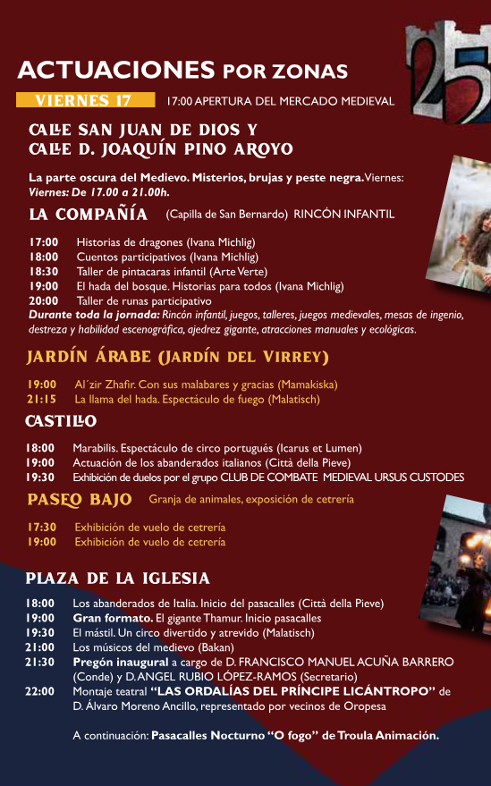 Programa de las Jornadas Medievales en Oropesa de Toledo