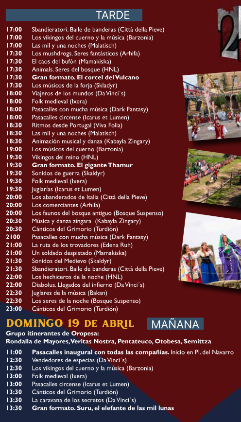 Programa de las Jornadas Medievales en Oropesa de Toledo