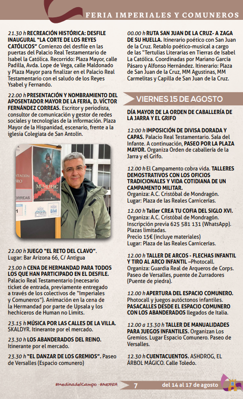 Programa de la Semana Renacentista de Medina del Campo