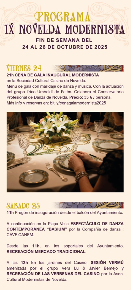 Programa de la Feria Modernista de Novelda