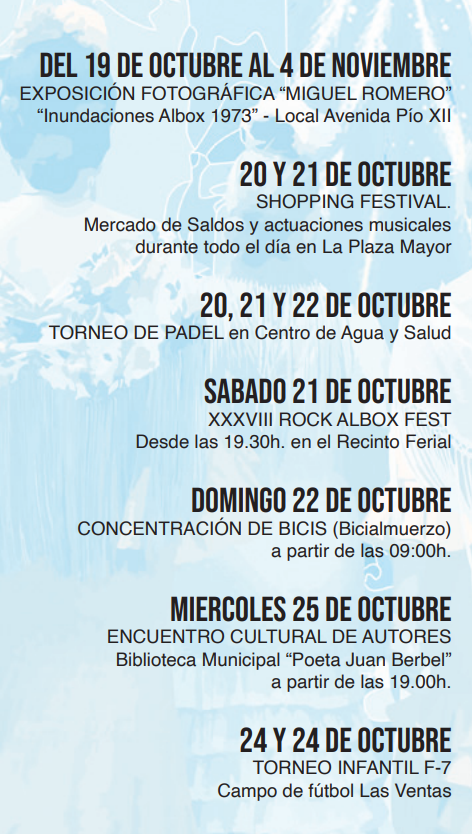 Programa de la Feria de los Santos de Albox