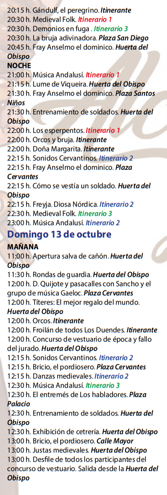 programa actividades mercado medieval alcala