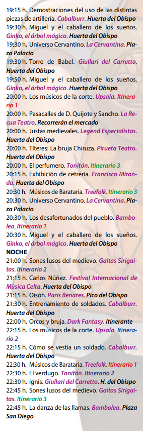 programa actividades mercado medieval alcala