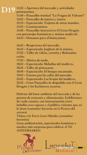 Programa del Mercado Medieval de El Carpio