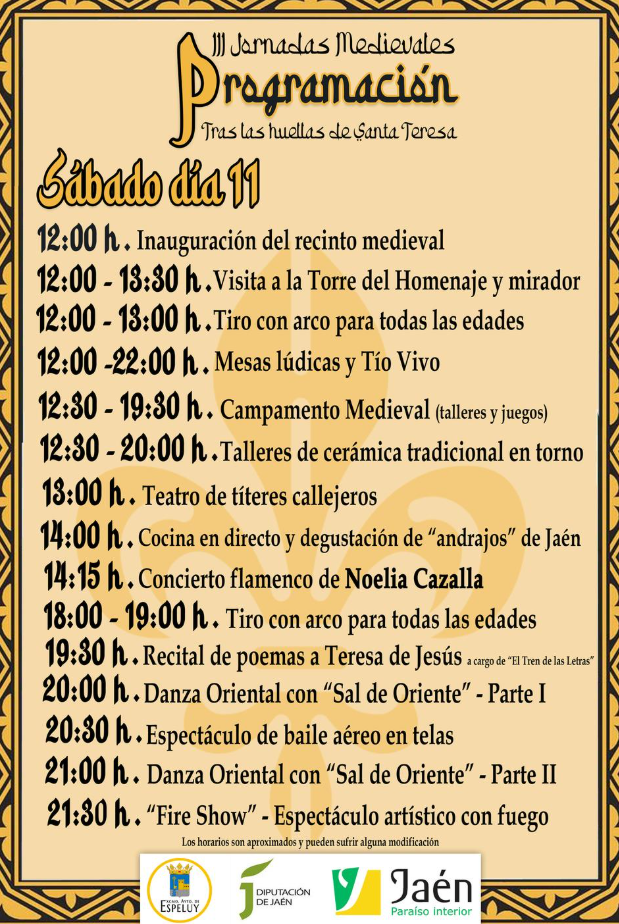 Programa de las Jornadas Medievales en el Castillo de Espeluy