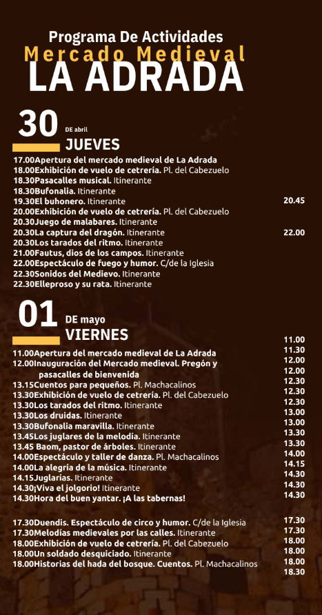 Programa del Mercado Medieval de La Adrada