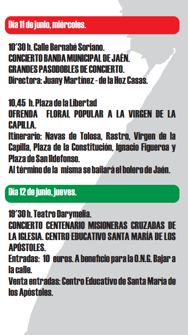 Programa de las Fiestas de Jaen