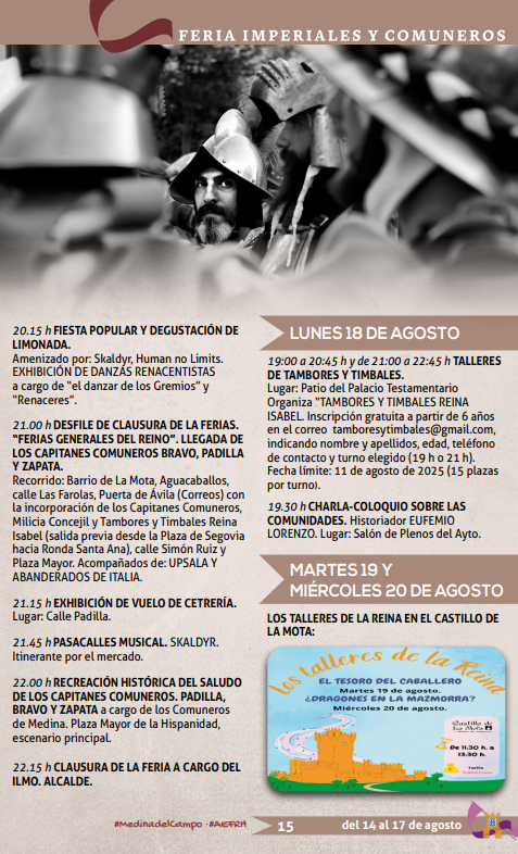 Programa de la Semana Renacentista de Medina del Campo