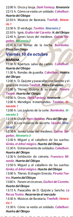 programa actividades mercado medieval alcala