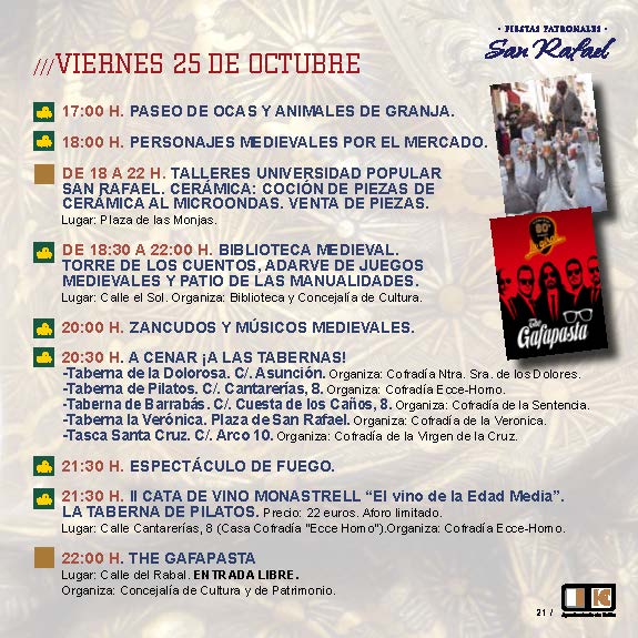 Programacion de las fiestas de San Rafael y Mercado Medieval de Hellin