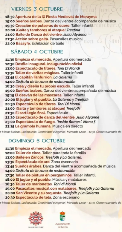 Programa del Mercado Medieval de Lecrin