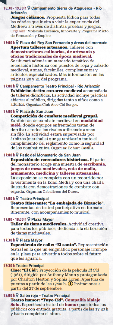 programa cuando es que dia donde horarios