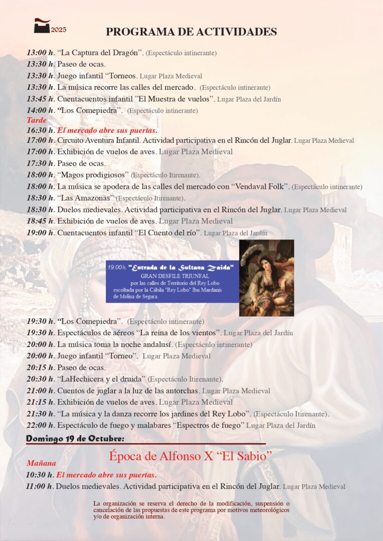 Programa Monteagudo, frontera de reinos Mercado Medieval en Murcia