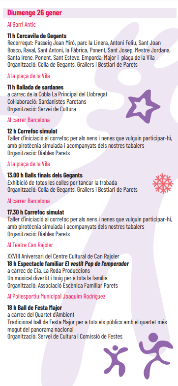 Programa de la Festa Major de Parets i Fira Medieval