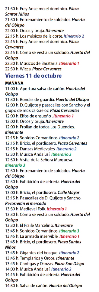 programa actividades mercado medieval alcala