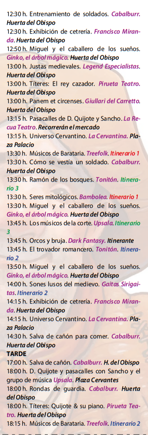 programa actividades mercado medieval alcala