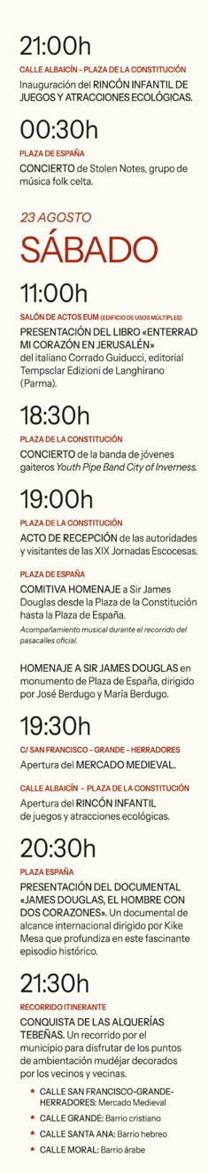 Programa de las Jornadas Escocesas Douglas Days en Teba