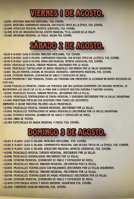 Programa de El Legado de la Villa en Galisteo y Las Mozas de Galisteo teatro