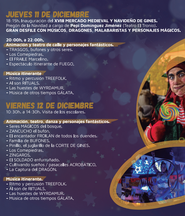 Programa del Mercado Medieval y Navideño de Gines