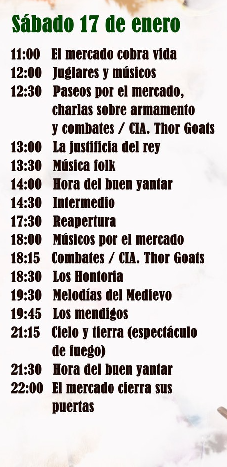 Programa del Mercado Medieval de Torrejon de la Calzada