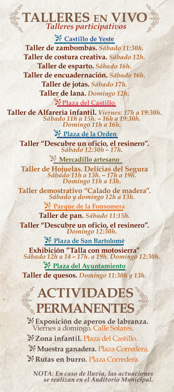 Programa de la Feria de Tradiciones Populares de Yeste