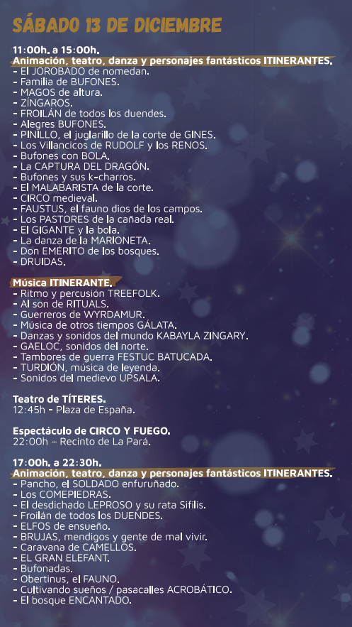 Programa del Mercado Medieval y Navideño de Gines