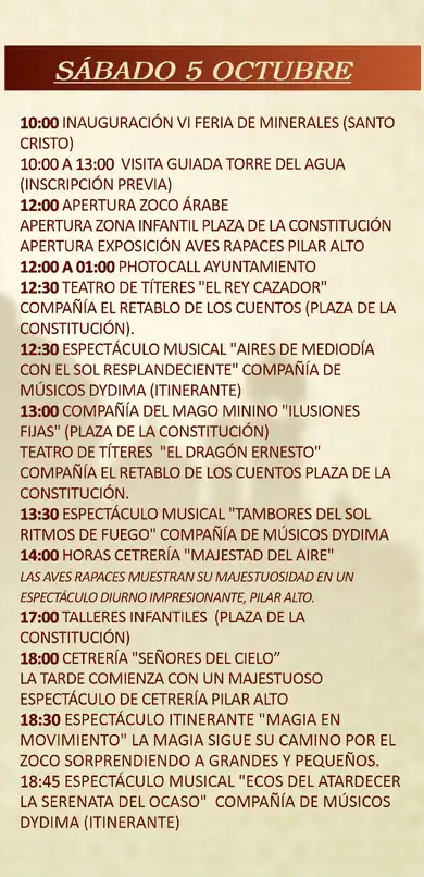 Programa de las Noches de la Bella Jarifa en Cartama