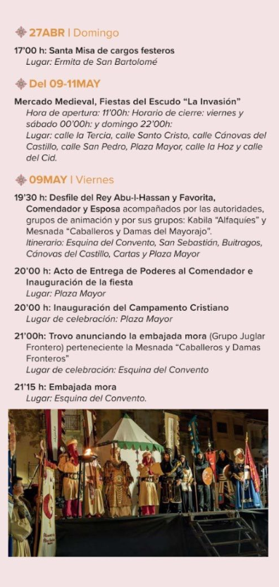 Programa del Mercado Medieval y Fiestas del Escudo en Cieza