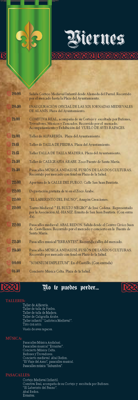 Programa de las Jornadas Medievales de Alanis