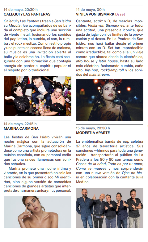 Programa de las Fiestas de San Isidro en Madrid
