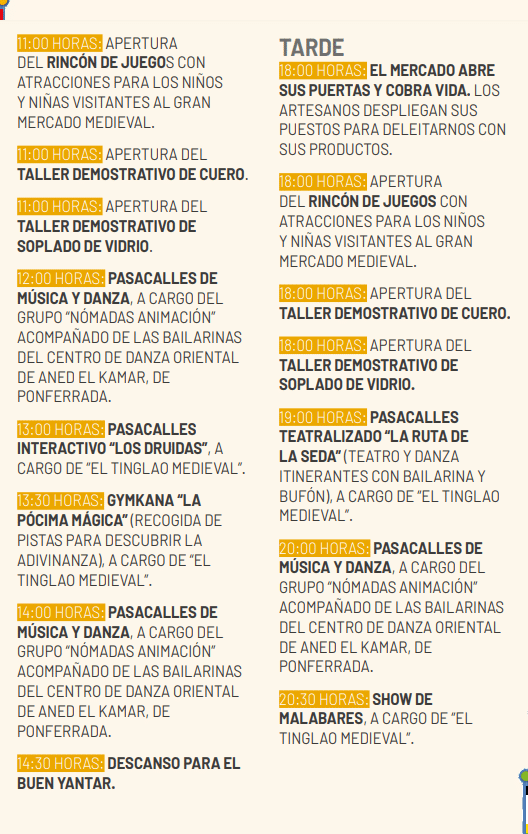Programa del Mercado Medieval de Ponferrada