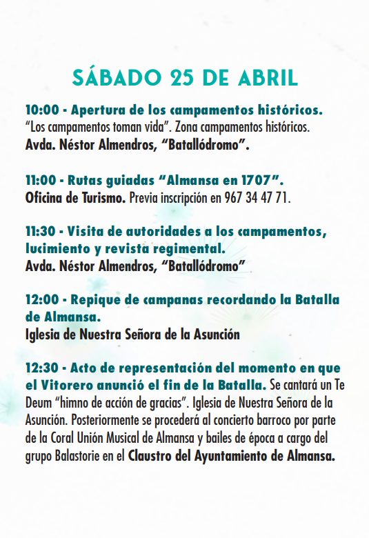 Programa de la Recreacion Historica de la Batalla de Almansa