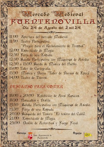 Programa del Mercado Medieval de Fuentenovilla