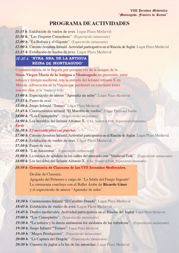 Programa Monteagudo, frontera de reinos Mercado Medieval en Murcia