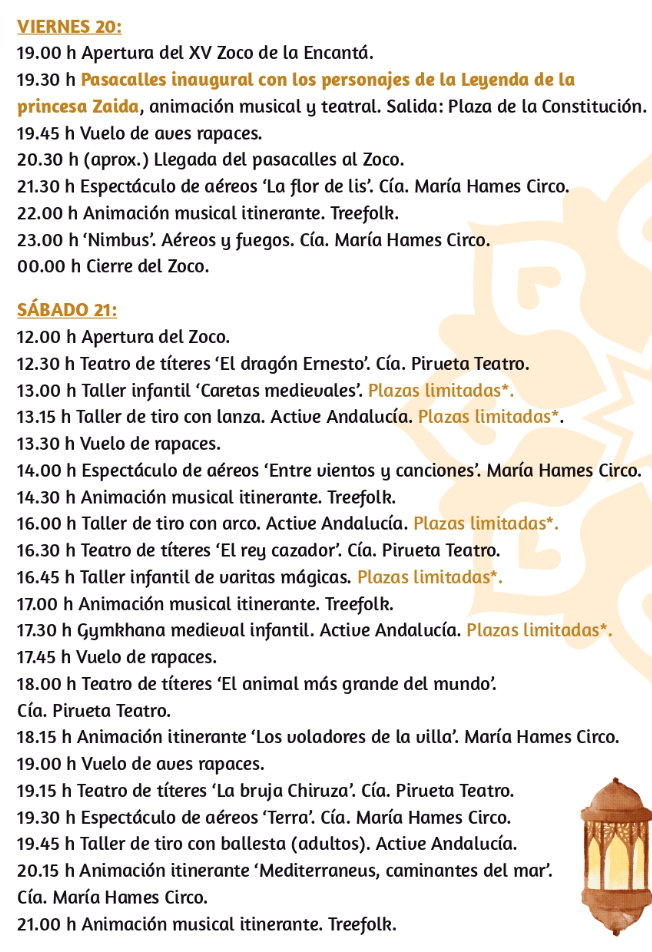 Programacion del Zoco de la Encanta en Almodovar del Rio